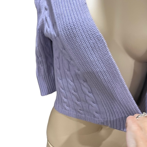 DANA buckman cableknit crop lavender sweater - perfect condition- size small - Picture 2 of 7